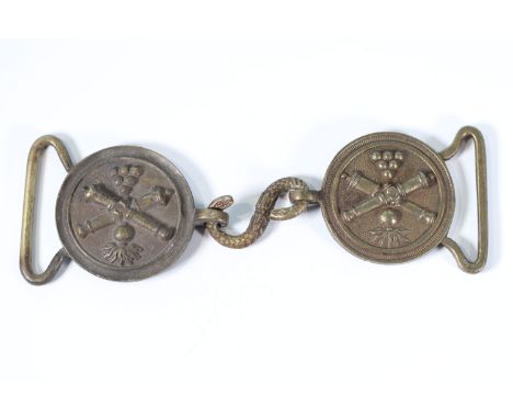 French naval officer belt buckle late 19thSizes: H= 50mm L= 160mmWeight (K): 0,1kgCondition: At first glance: patina, normal 