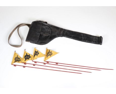 German case with flag flag for WWII minesSizes: H= 540mm L= 190mmWeight (K): 0,6kgCondition: At first glance: patina, normal 