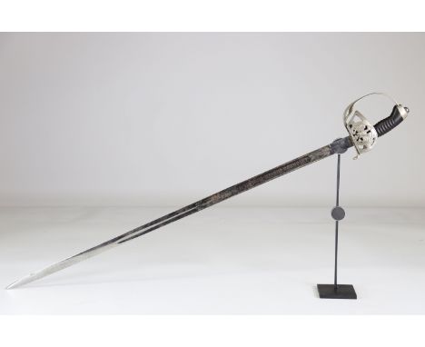 German Saber, 1914-1918, Prussian, blade engraving, both sides, "PENINSULA, WATERLOO, GARZIA, HERMANDEZ"Sizes: L. totale= 980