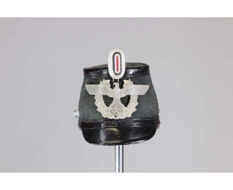 German WWII police helmetSizes: L. totale= 260mm H = 160mmWeight (K): 0,31kgCondition: At first glance: patina, normal wear