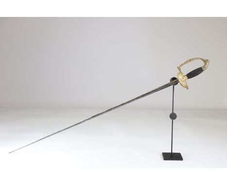 French triangular rapier sword early 19th century, three fleurs de Lysse on the guardSizes: L. totale= 960mm L Lame= 835mm l 