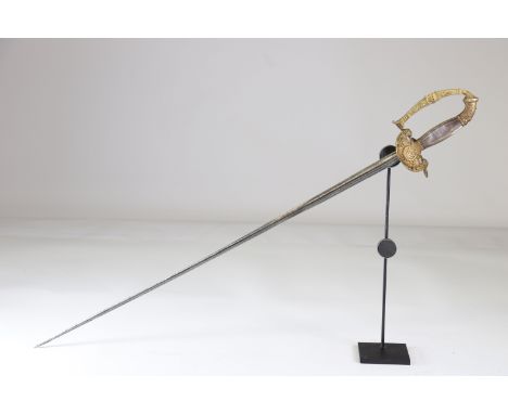 rapier sword triangular blade, engraved, German, Monogrammed: "W", early 19th centurySizes: L. totale= 835mm L Lame= 720mm l 