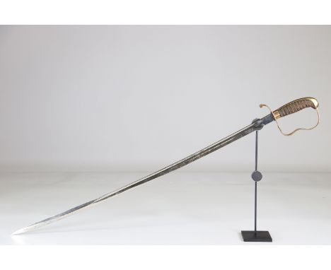 German officer saber 1880-1890Sizes: L. totale= 980mm L Lame= 840mm l lame= 22mmWeight (K): 0,56kgCondition: At first glance: