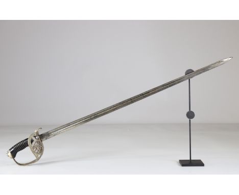 German officer's saber 1914-1918, regimental engraving on blade,Sizes: L. totale= 895mm L Lame= 760mm l lame= 25mmWeight (K):