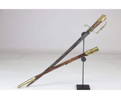 Hunting saber, France late 18th century,Sizes: L. totale= 650mm L Lame= 530mm l lame= 25mmWeight (K): 0,5kgCondition: At firs