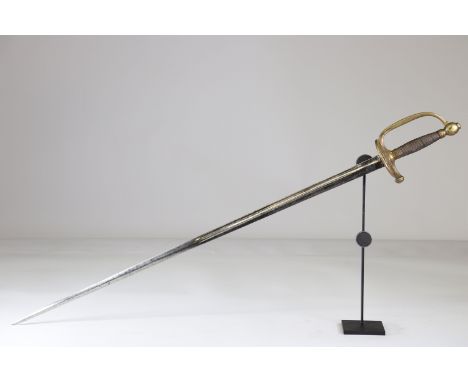 Sword can be empire period, FranceSizes: L. totale= 975mm L Lame= 810mm l lame= 25mmWeight (K): 0,64kgCondition: At first gla
