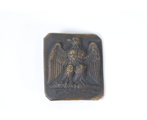 French empire belt buckleSizes: H= 70mm L= 65mmWeight (K): 0,04kgCondition: At first glance: patina, normal wear