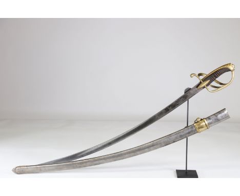 French saber, marking on the blade public order national horse guard, 1850 + -,Sizes: L. totale= 950mm L Lame= 820mm l lame= 