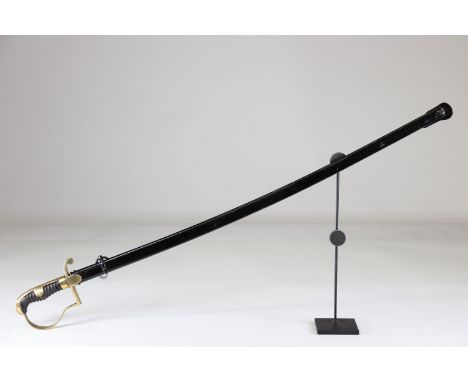 German officer's saber with scabbard WWII, monogram on the hiltSizes: L. totale= 910mm L Lame= 765mm l lame= 18mmWeight (K): 