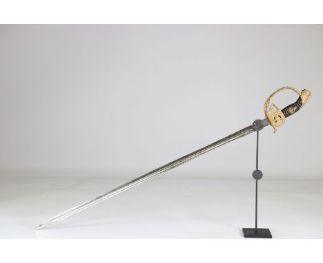 German officer's saber, 1914-1918, Monogram on wrist and blazon on the hiltSizes: L. totale= 930mm L Lame= 780mm l lame= 22mm