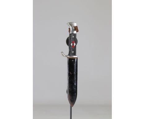 Hitler Youth Knife WWII Second ModelSizes: L. totale= 235mm L Lame= 140mm l lame= 25mmWeight (K): 0,28kgCondition: At first g