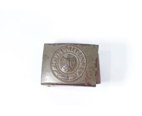 German WWII belt buckleSizes: H =50mm L =65mmWeight (K): 0,05kgCondition: At first glance: patina, normal wear