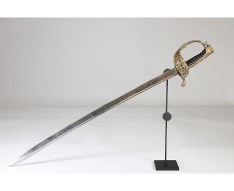 Saber Officer Marine Français, no marking 1850Sizes: L. totale= 820mm L Lame= 685mm l lame= 28mmWeight (K): 0,71kgCondition: 