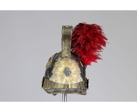 French light horse helmet of the king's houseSizes: L. totale= 280mm H = 310mmWeight (K): 0,84kgCondition: At first glance: p