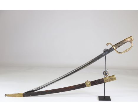 French saber, Manufacture Royale de Klingenthal, leather scabbard, 1822Sizes: L. totale= 890mm L Lame= 750mm l lame= 28mmWeig