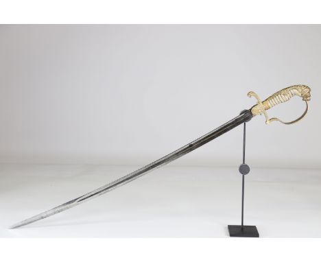 German sword, officer, engraved blade, 1914-1918Sizes: L. totale= 940mm L Lame= 790mm l lame= 25mmWeight (K): 0,7kgCondition: