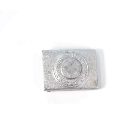 German WWII belt buckleSizes: H =50mm L =65mmWeight (K): 0,02kgCondition: At first glance: patina, normal wear