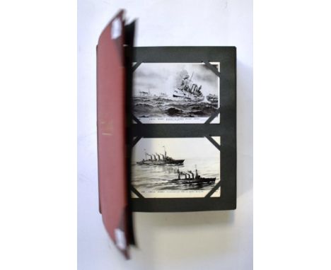 Postcards and Photographs - Warships  An extensive collection in a vintage album. Mainly photographs or real photographic pos