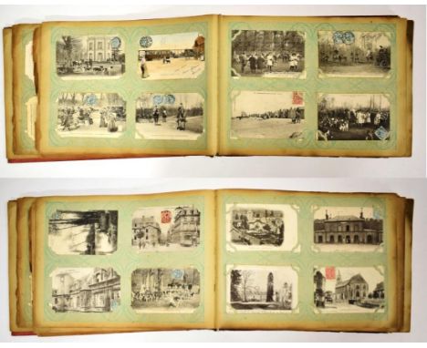 France Postcards Collection in a Large Vintage Album - Mainly used black and white topographical cards, most from 1900 to 191