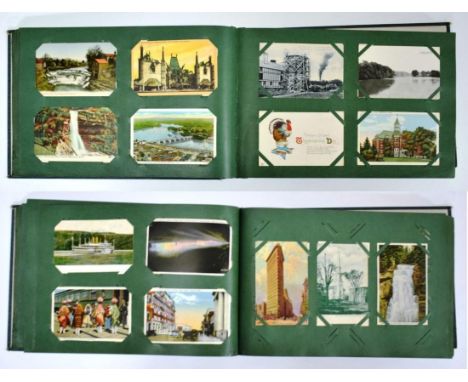 USA and Canada Postcards Collection in a Large Vintage Album - From 1900 to middle period, mainly colour cards with topograph