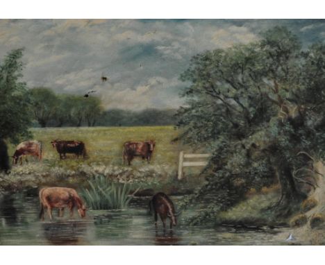 K Leake, rural scene near Melton Mowbray, oil on canvas, signed, 54cm x 77cm, damaged and other pictures, (quantity).
