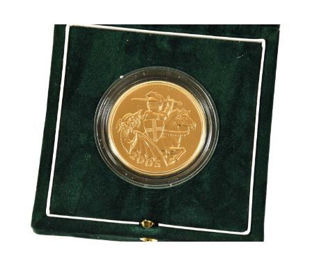 Elizabeth II, Gold £5 2005, obv. Rank-Broadley portrait of the Queen, rev. Timothy Noad's St. George slaying the dragon, S.44