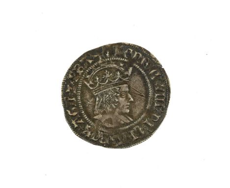 ♦Henry VIII, (1509-1547), Silver Groat, London Mint, first coinage, profile type with portrait of Henry VII, obv. hEnRIC VIII