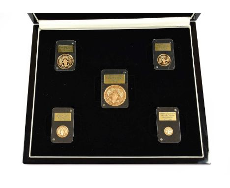 Gibraltar, Elizabeth II 'The Battle of the Atlantic' Gold Proof 5-Coin Set 2016, comprising: quintuple sovereign (limited edi