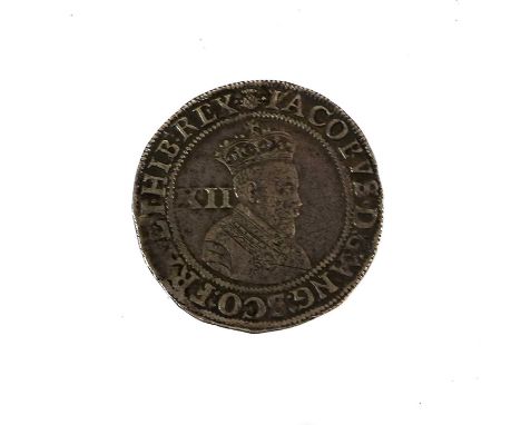 ♦James I, Shilling, 1st coinage (1603-04), mm thistle, first bust with square-cut beard, rev. EXVRGAT etc., S.2645, pitting &