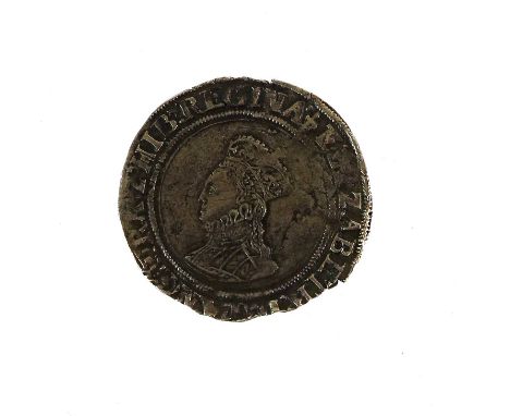 ♦Elizabeth 1, Shilling, 1st issue (1559-60), mm lis, obv. ELIZABETH without rose or date, wire line &amp; beaded inner circle