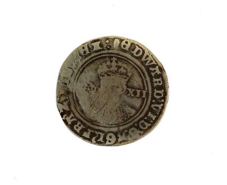♦Edward VI, Shilling 1549, MDXLIX, Tower Mint, mm arrow, second period, second issue debased silver, S.2466, edge chips &amp;
