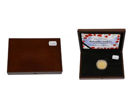 Jersey, Elizabeth II Gold Proof £5 2019, obv. Rank-Broadley portrait of the Queen, rev. WE WILL REMEMBER THEM inscribed withi
