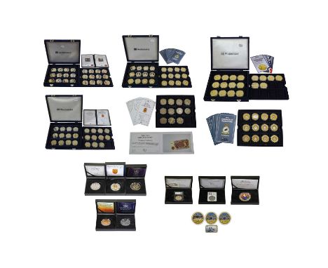 A Large Collection of Commemorative Coins and Medallions, to include: 24 x Cook Islands $1 2016, 'Her Majesty the Queen's 90t