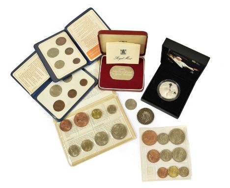 ♦Mixed Lot of Silver Medals, Coins and Specimen Sets, to include: Pope Benedict XVI Visit to the UK 2010 silver proof medal, 