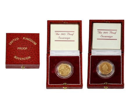 ♦Elizabeth II, Proof Sovereign 1983, Machin portrait of the Queen, Pistrucci rev., with certificate of authenticity, encapsul