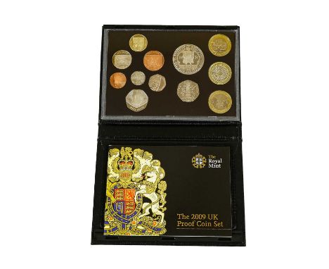 The 2009 UK Proof Coin Set, 12 coins from £5 to 1p, including a 'Kew Gardens' 50p 2009, '250th Anniversary of the foundation 