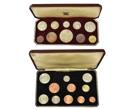 Elizabeth II, Coronation Proof Set 1953, 10 coins from crown to farthing, in fitted Royal Mint case of issue with 'CROWNED 2N