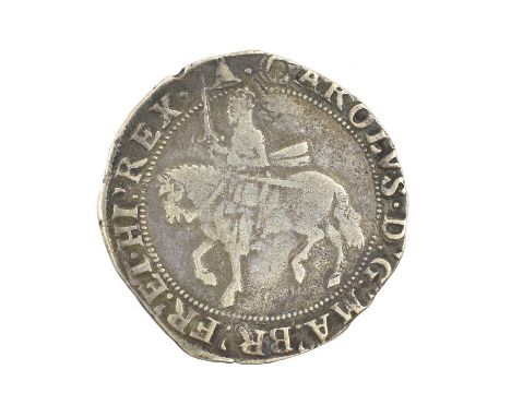 Charles I halfcrown 1634/5, Tower Mint, mm bell, obv. group III third horseman type 3a1, scarf flying from waist, rev. oval g