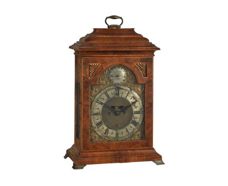 A WALNUT TABLE CLOCKSAMUEL WHICHCOTE, LONDON, MID TO LATE 18th CENTURY The five pillar twin fusee bell striking movement with