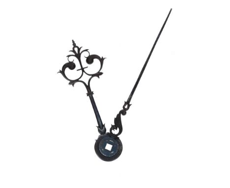 A FINELY WORKED PAIR OF CUT AND SCULPTED BLUED STEEL CLOCK HANDS ANONYMOUS, PROBABLY SECOND HALF OF THE 20th CENTURYMost prob