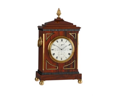 A FINE GILT BRASS MOUNTED MAHOGANY EIGHT-DAY MANTEL CHRONOMETERCHARLES WIELAND, LONDON, MID 19th CENTURYThe circular three co