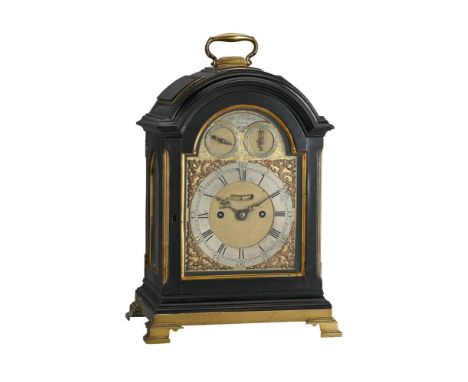 A FINE GEORGE III BRASS MOUNTED EBONISED TRIPLE-PAD TOP TABLE CLOCK WITH SILENT VERGE ESCAPEMENT JOHN FLADGATE, LONDON, CIRCA