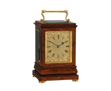 Y&nbspA FINE EARLY VICTORIAN GILT BRASS MOUNTED ROSEWOOD SMALL FIVE-GLASS TRAVELLING/CARRIAGE TIMEPIECECHRISTIE, LONDON, CIRC