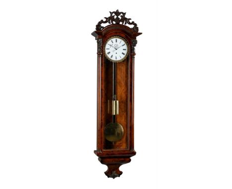 A VIENNESE MAHOGANY WALL REGULATOR TIMEPIECE OF ONE-MONTH DURATIONUNSIGNED, VIENNA, CIRCA 1840The four pillar single train mo
