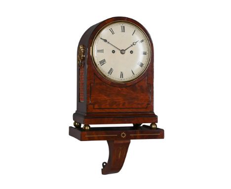 Y&nbspA REGENCY BRASS INLAID MAHOGANY BRACKET CLOCK RICHARD MACKEY, LONDON, EARLY 19th CENTURYThe five pillar twin fusee bell