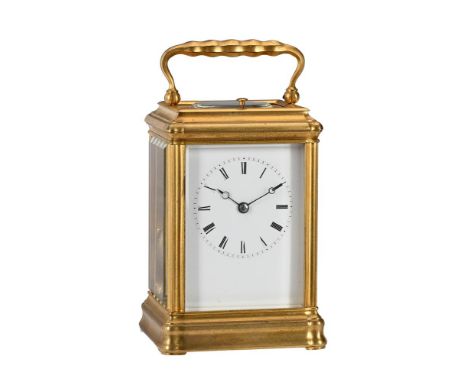 A FRENCH GILT GORGE CASED MID-SIZED PETIT SONNERIE STRIKING AND REPEATING CARRIAGE CLOCKUNSIGNED BUT WITH SIMILARITIES TO THE