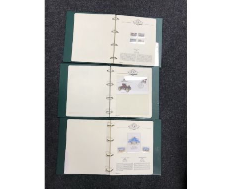 Three albums of stamps and first day covers - Classic Car Heritage.  (3)  