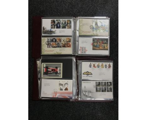 Two albums of Royal Mail first day covers - Classic Album Covers, The National Portrait gallery, etc, etc.  (2) 