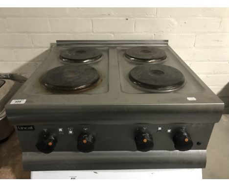 A Lincat stainless steel bench top four ring electric cooker 