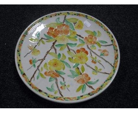 A Crown Ducal Charlotte Rhead floral wall plaque